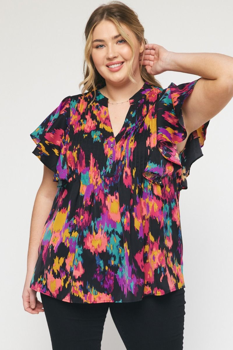 Colorful Plus Size Blouse