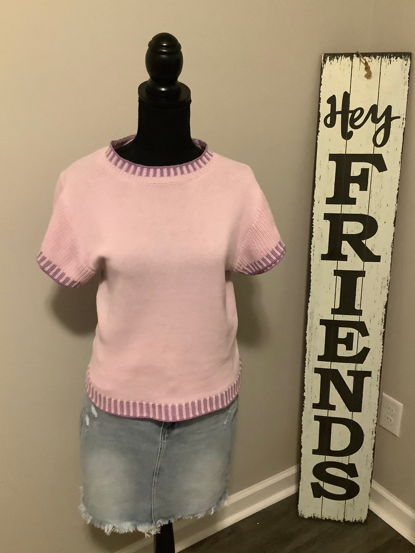 Butterfly sleeve knit Sweater light purple