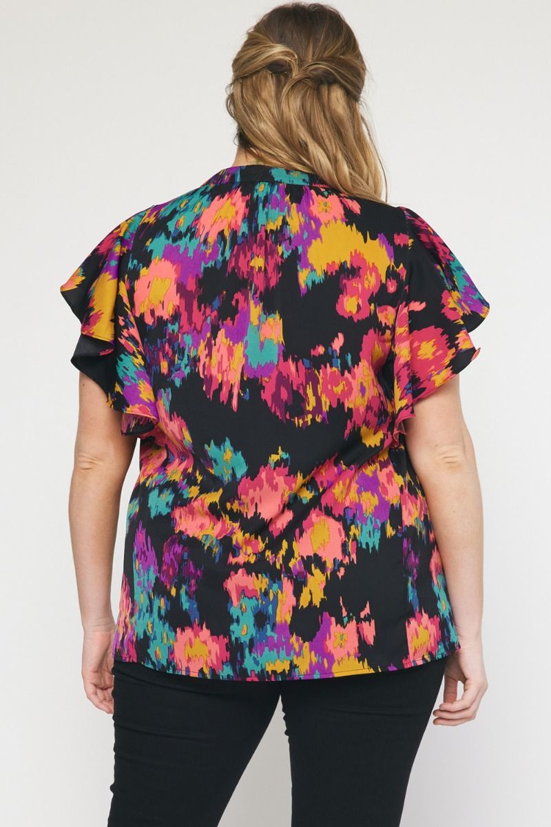 Colorful Plus Size Blouse
