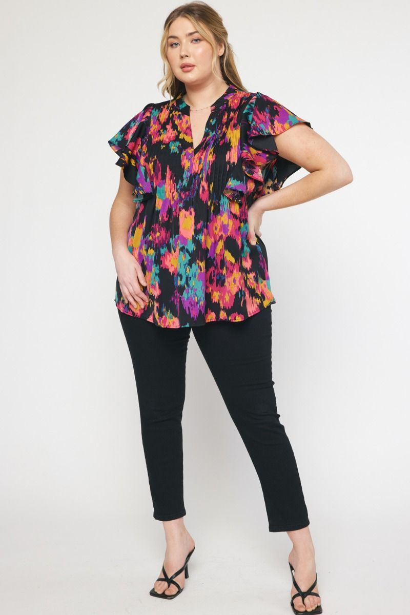 Colorful Plus Size Blouse