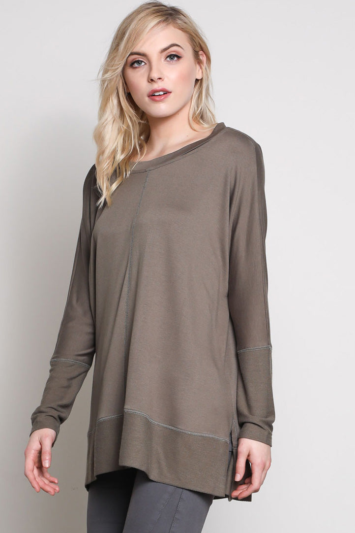 Oversized Knit Top- olive