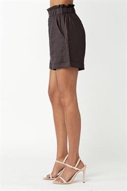 Dark Grey Paper Bag Shorts