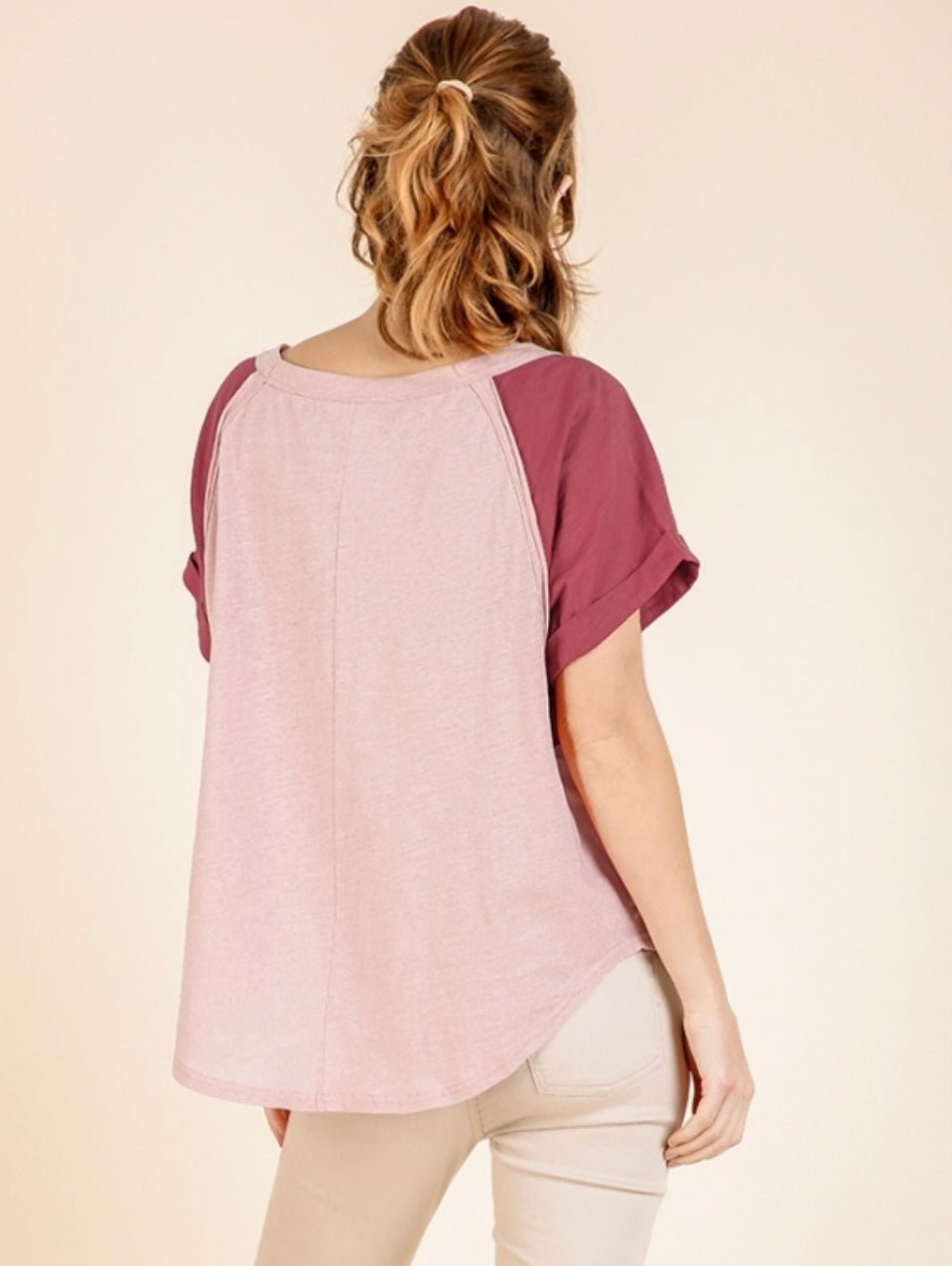 Multicolored Zig Zag Top - blush