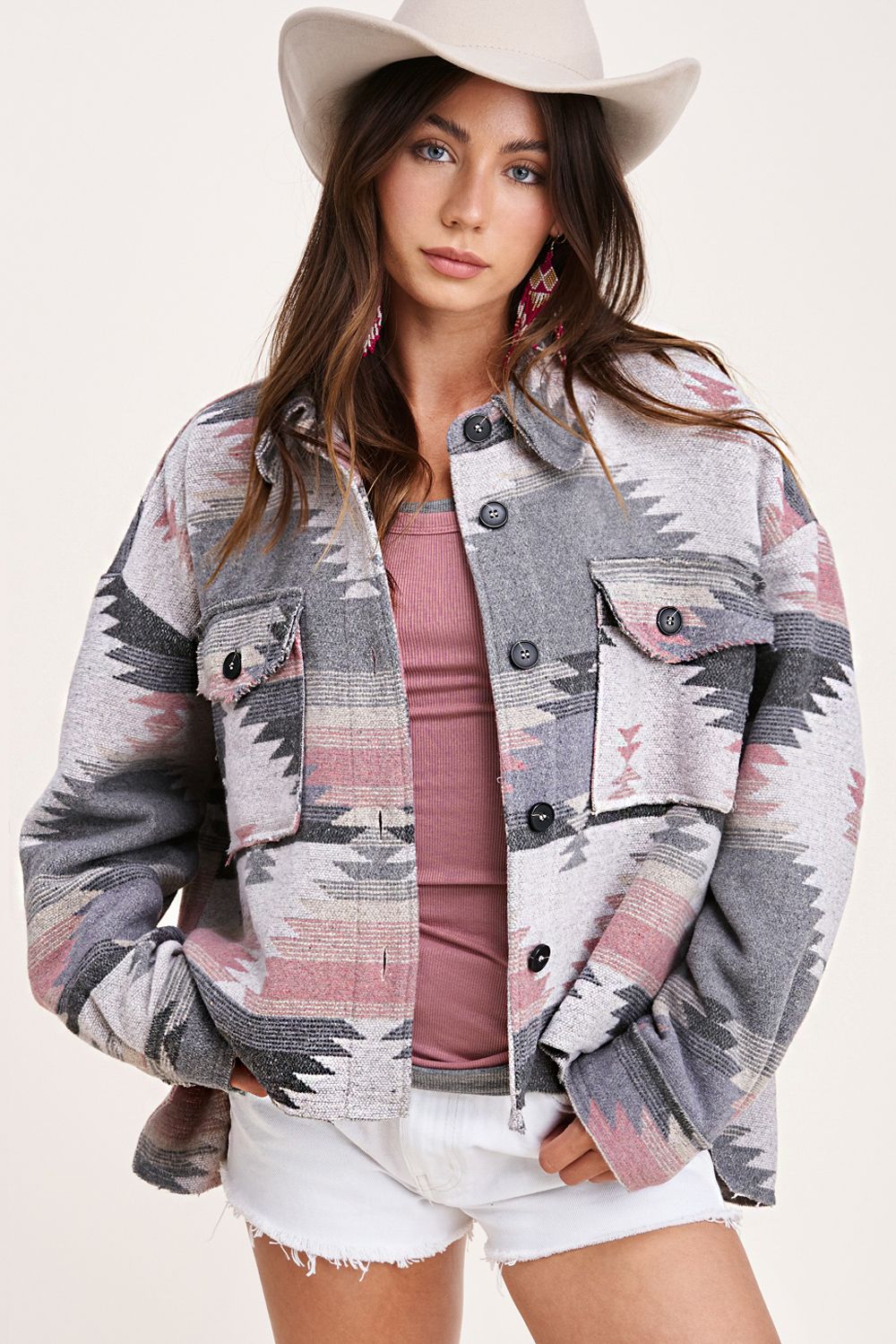 Pink Santa Fe Shacket