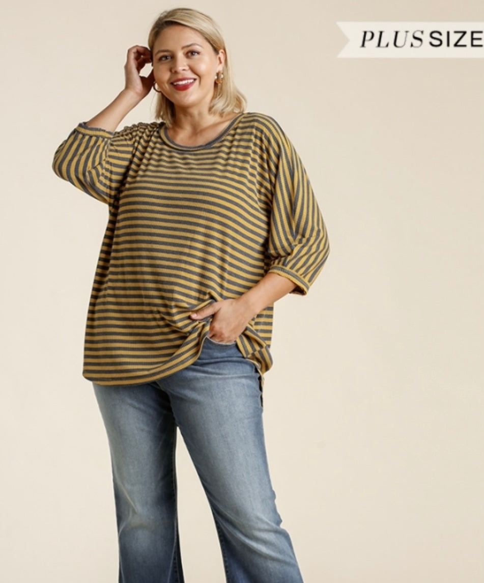 Yellow and Blue top - Plus Size