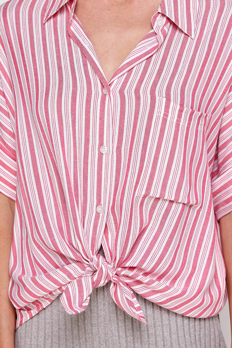 Pink and White Stripe Top