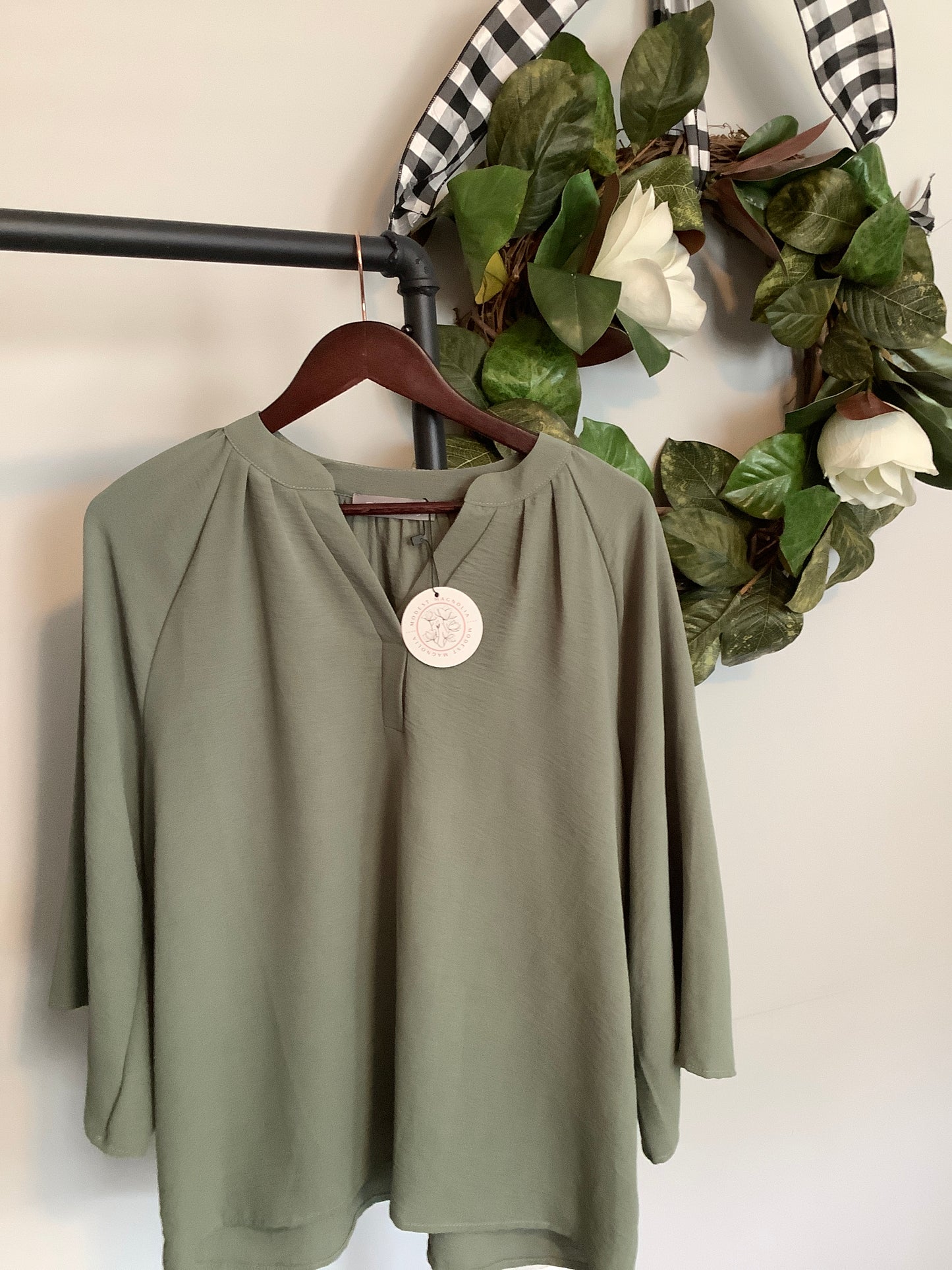 Nora Notch Collar Blouse