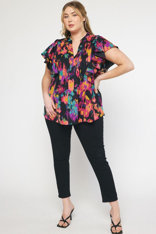 Colorful Plus Size Blouse