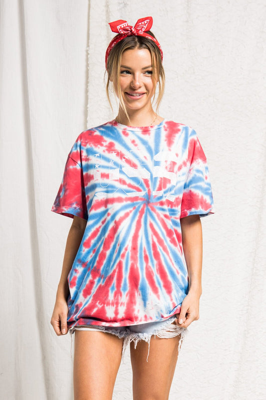 Tie Dye Graphic T multi-color