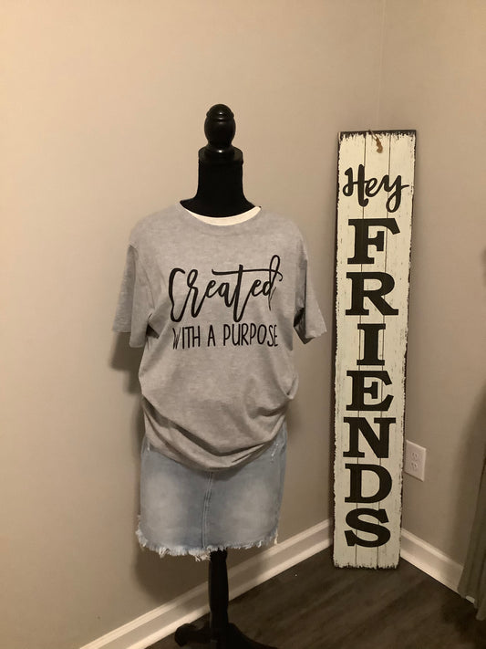 Created with a purpose T-Shirt in grey