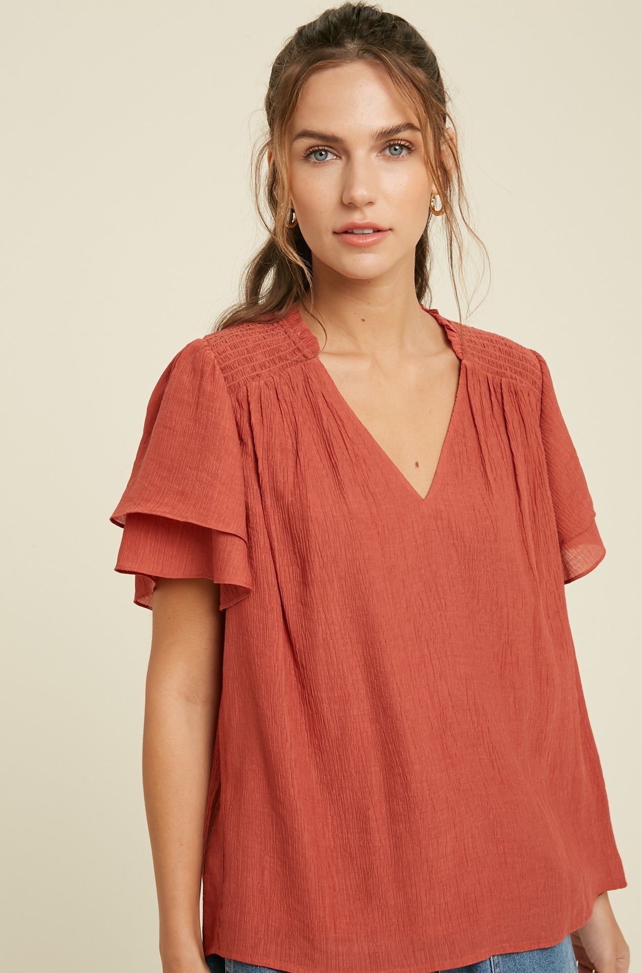 Rose Layered Sleeve Blouse