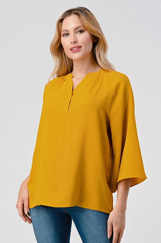 Nora Notch Collar Blouse