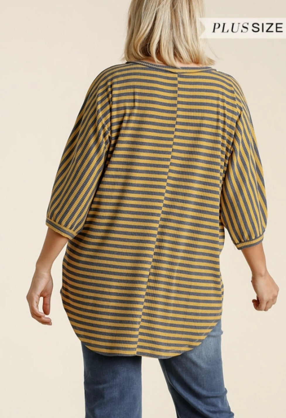 Yellow and Blue top - Plus Size