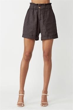 Dark Grey Paper Bag Shorts