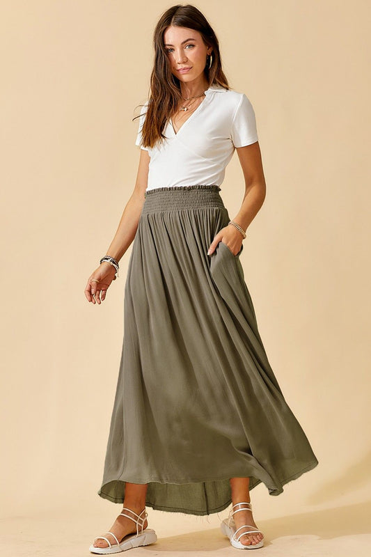 Olive Timeless Maxi Skirt