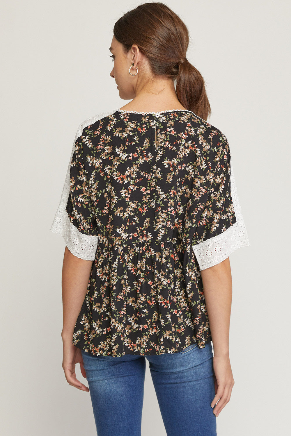 Black Floral Top